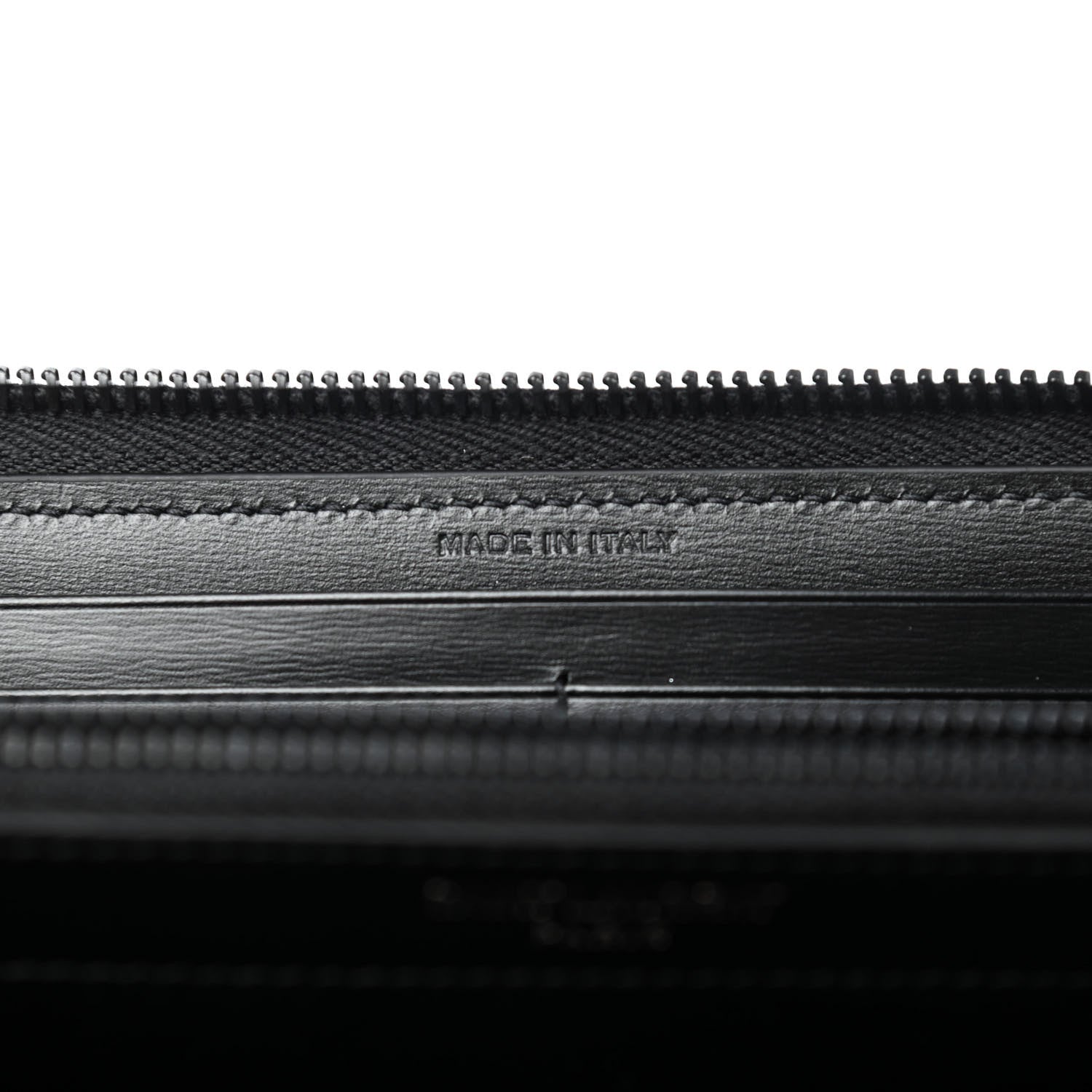 Saint Laurent Calfskin Fragment Zip Around Wallet Black 6 of 8