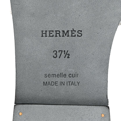 Hermes Box Calfskin Oran Sandals 37.5 Black 8 of 9