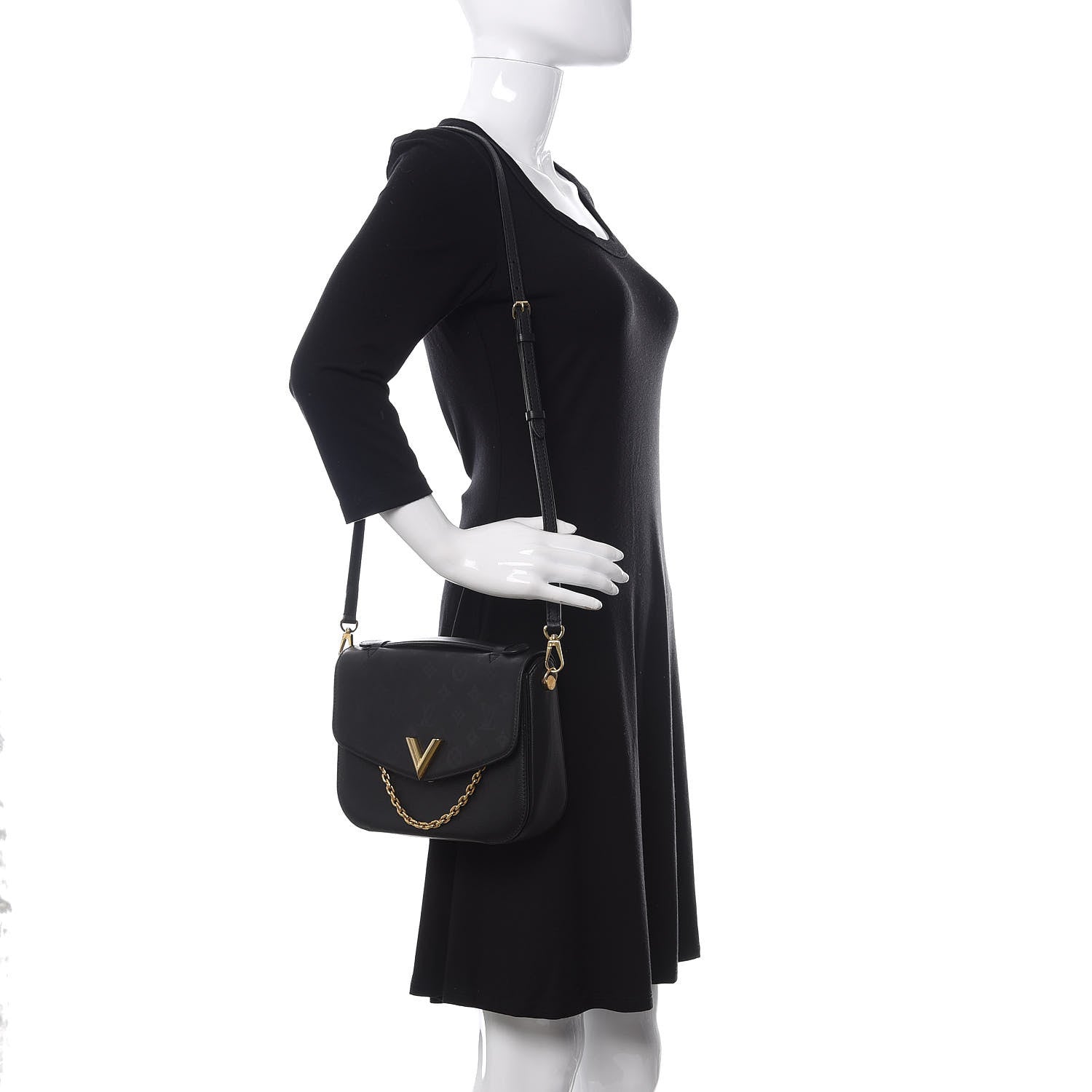 Louis Vuitton Calfskin Monogram Very Messenger Black 2 of 12