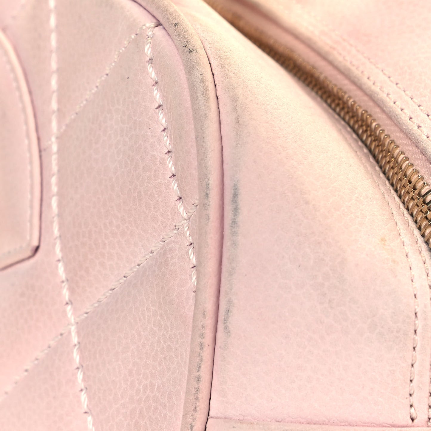 Caviar Quilted Small Bowler Tassel Pink