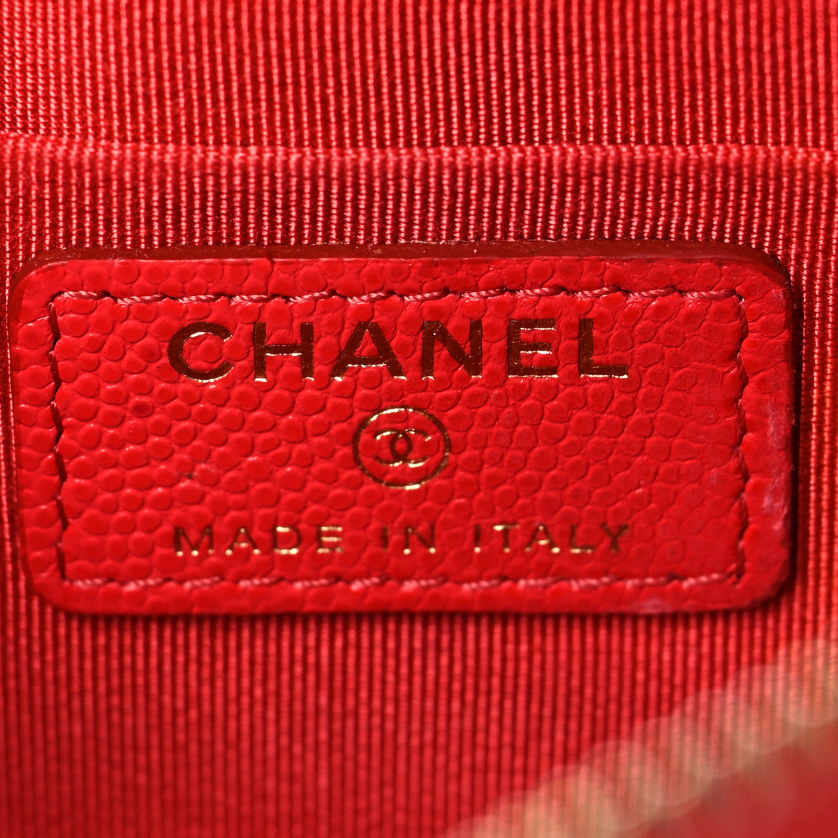 Chanel Shiny Caviar Quilted Cosmetic Case Red 6 of 8