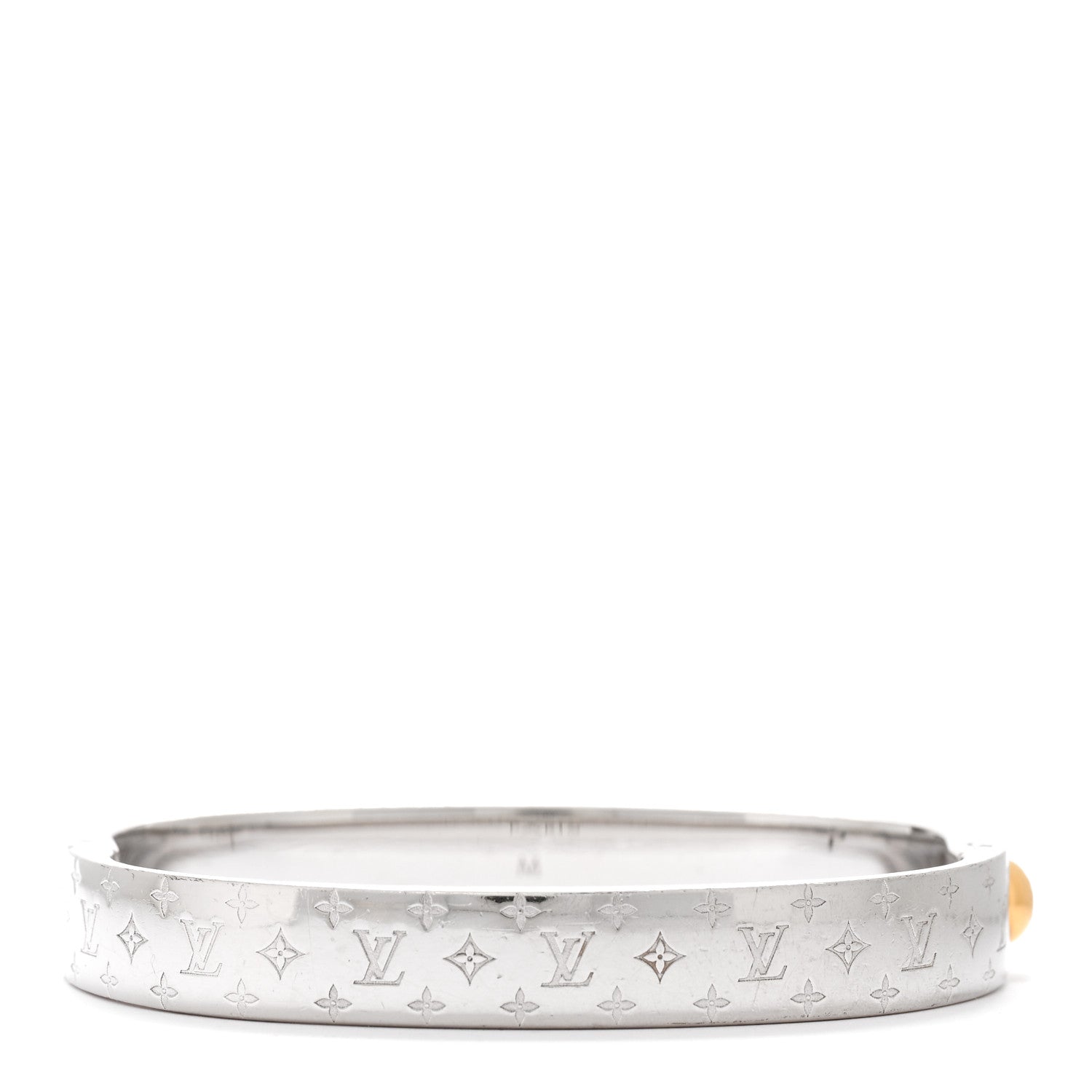 Louis Vuitton Brass Palladium Plated Nanogram Cuff M Silver 3 of 7