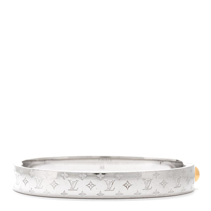 Louis Vuitton Brass Palladium Plated Nanogram Cuff M Silver 3 of 7