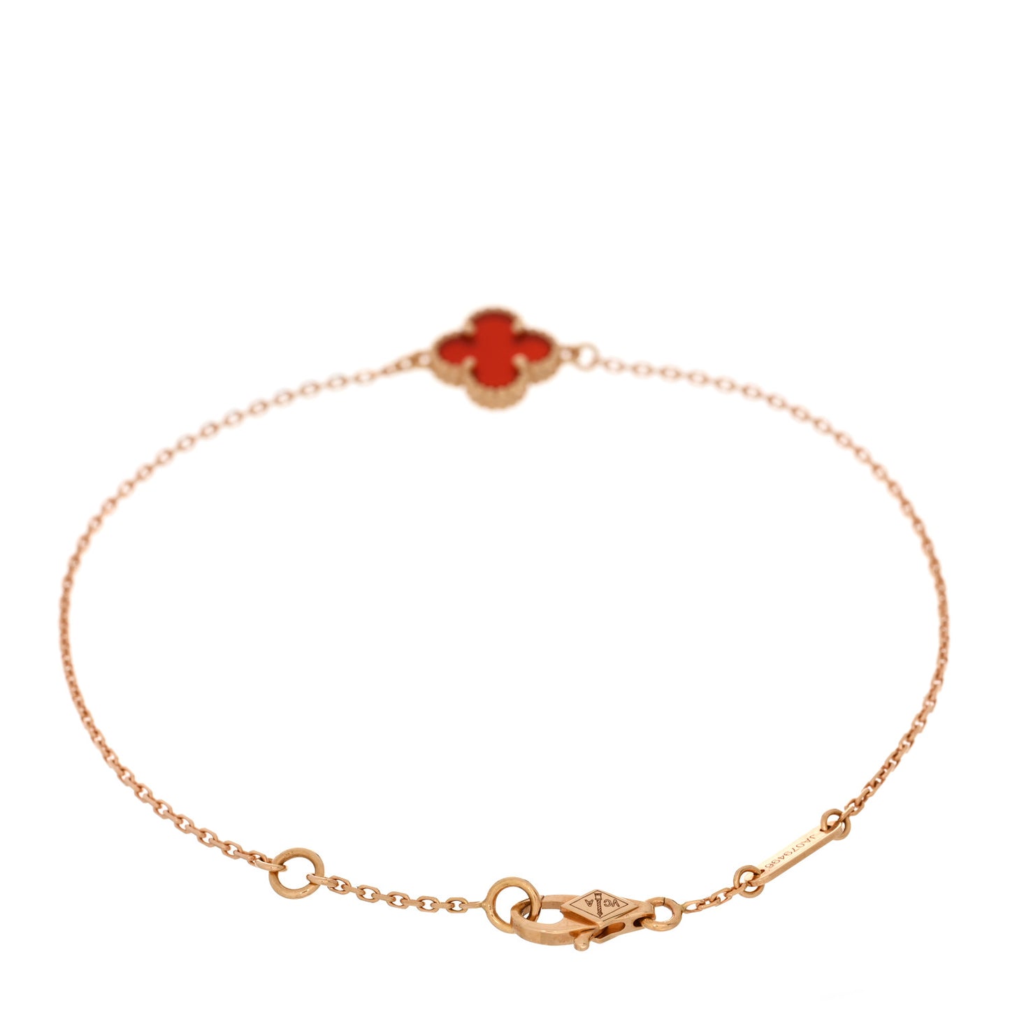 18K Rose Gold Carnelian Sweet Alhambra Bracelet