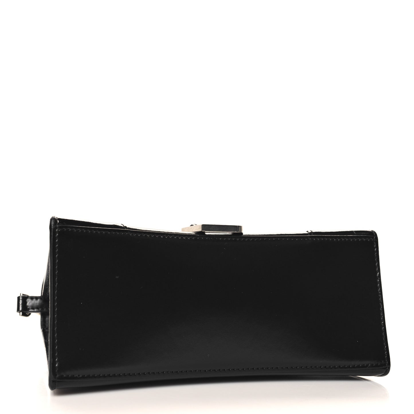 Box Calfskin Graffiti Logo Hourglass Top Handle Bag XS Black Silver