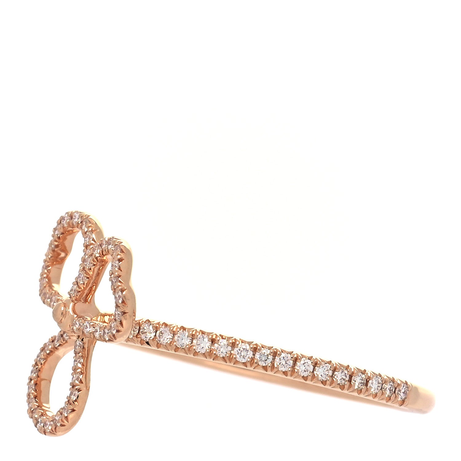 Tiffany 18K Rose Gold Diamond Mini Open Paper Flowers Ring 54 7 4 of 6