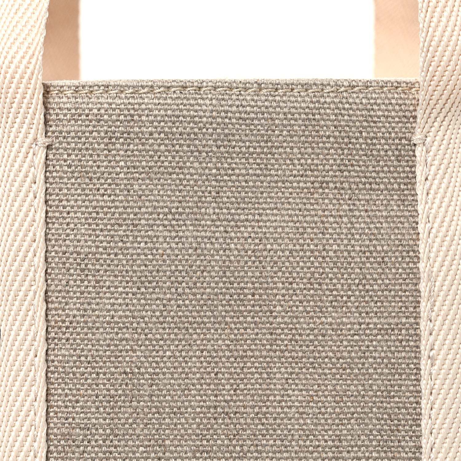 Chloe Linen Canvas Calfskin Blanket Stitched Medium Woody Ribbon Tote White Multicolor 8 of 12