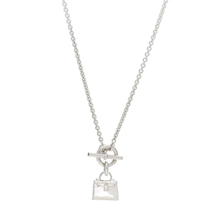 Hermes Sterling Silver Kelly Charm Pendant Necklace 1 of 5