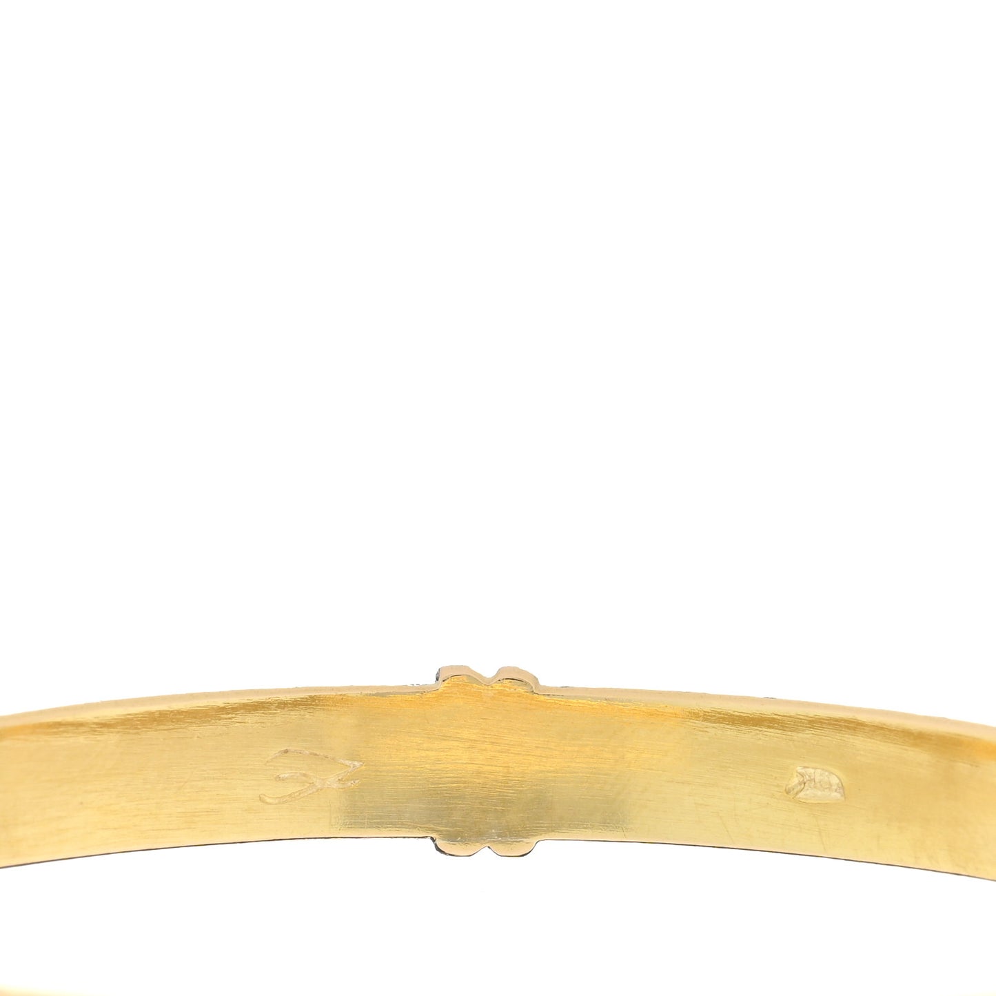 ELIZABETH LOCKE 19K Yellow Gold Hammered Banded Bangle Bracelet