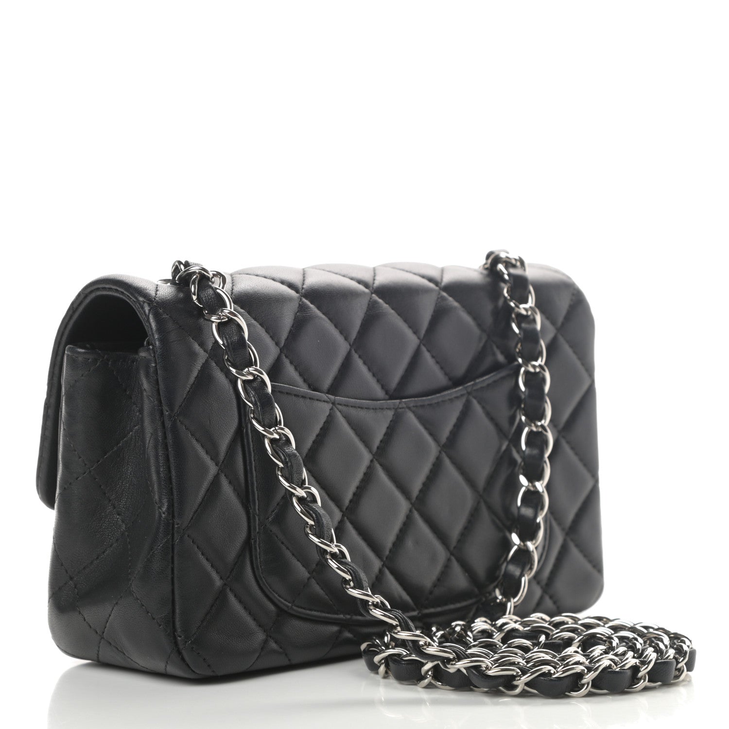 Chanel Lambskin Quilted Mini Rectangular Flap Black 3 of 11