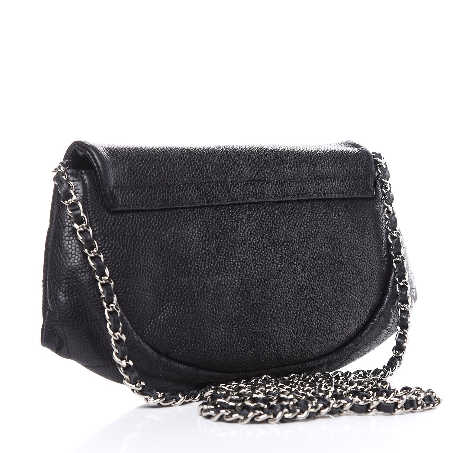 Chanel Caviar Half Moon Wallet On Chain WOC Black 3 of 11