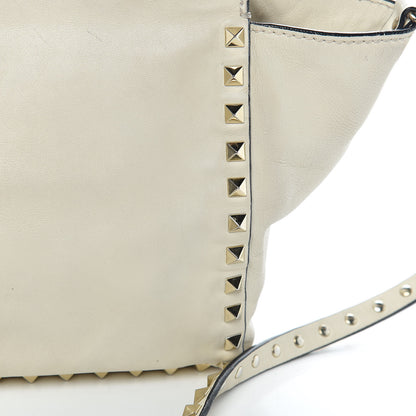 Valentino Garavani Vitello Small Rockstud Tote Ivory 29 of 35