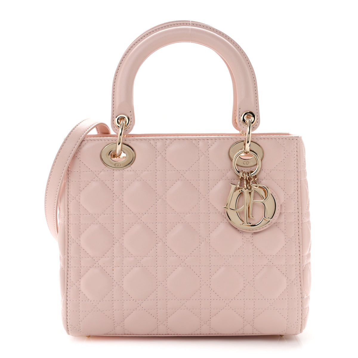 Christian Dior Lambskin Cannage Medium Lady Dior Light Pink 1 of 15