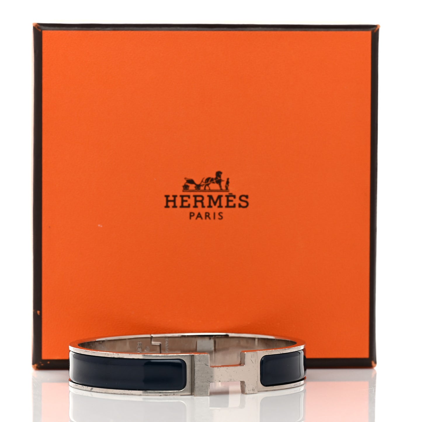 Matte Enamel Narrow Clic Clac HH Bracelet GM Bleu Nuit