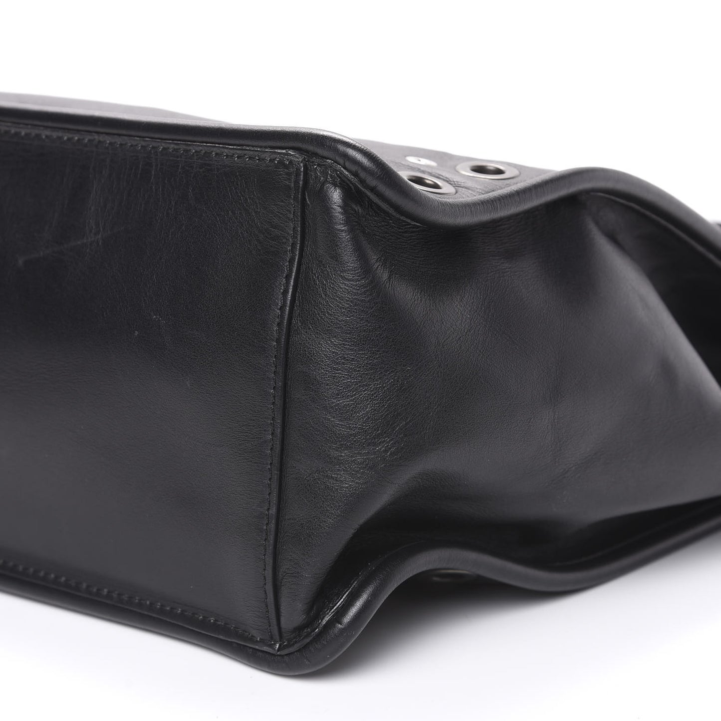 Soft Calf Medium Grommet Studded Tote Black