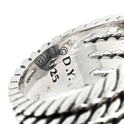 David Yurman Sterling Silver Black Diamond Pave Diamond 16mm Wheaton Ring 52 6 4 of 4