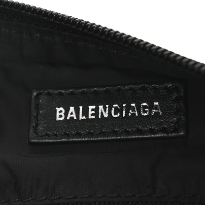 Balenciaga Recycled Sport Nylon Logo Embroidered Wheel Sling Bag Black Pink 6 of 13