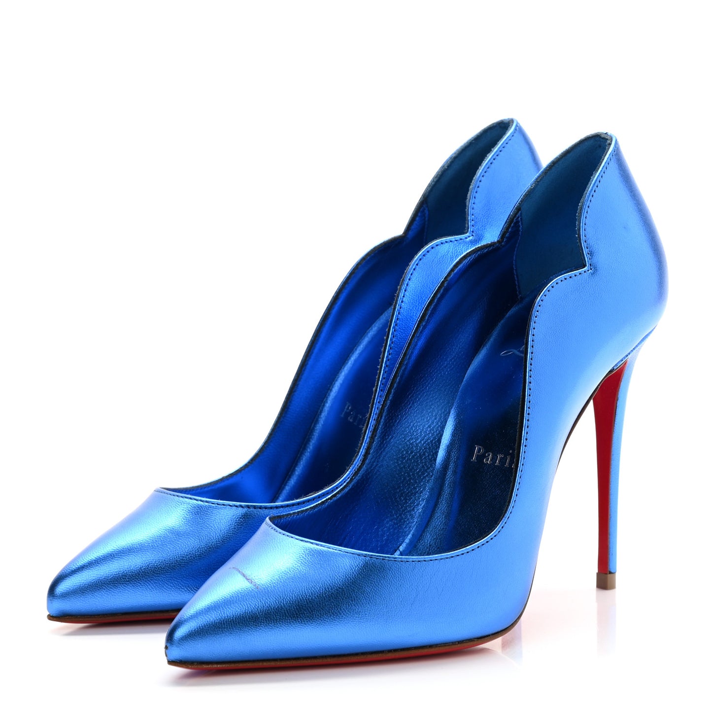 Metallic Patent Hot Chick 100 Pumps 35 Blue