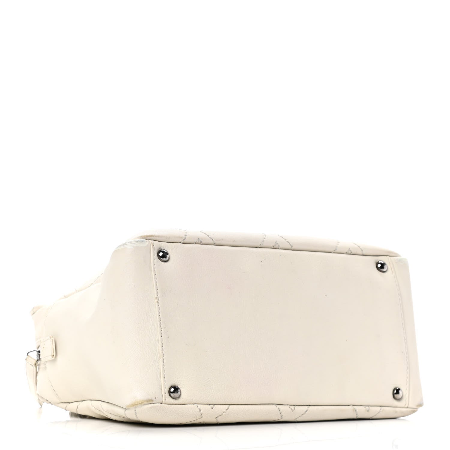 Chanel Calfskin Small Diamond Stitch Tote White 3 of 6