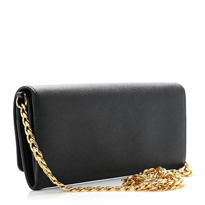 Prada Saffiano Wallet on Chain Black 2 of 6