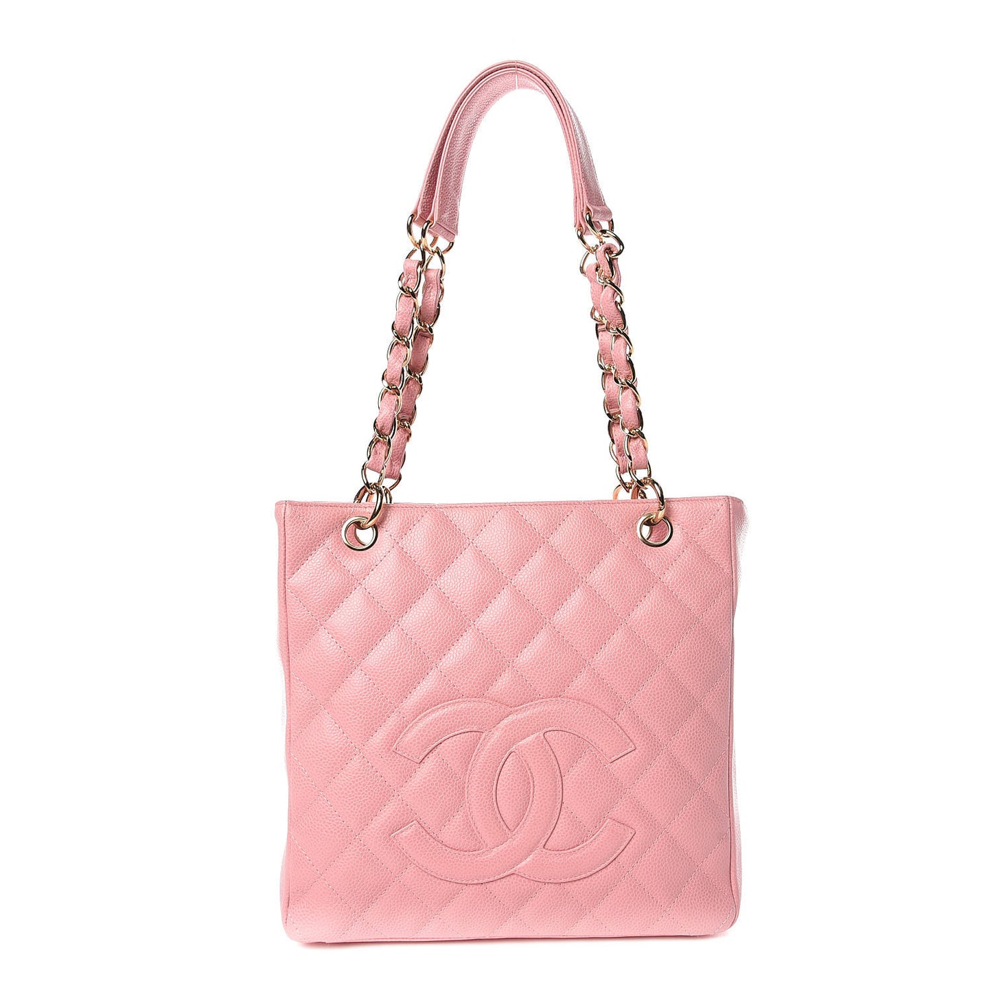 Caviar Quilted Petit Shopping Tote PST Pink