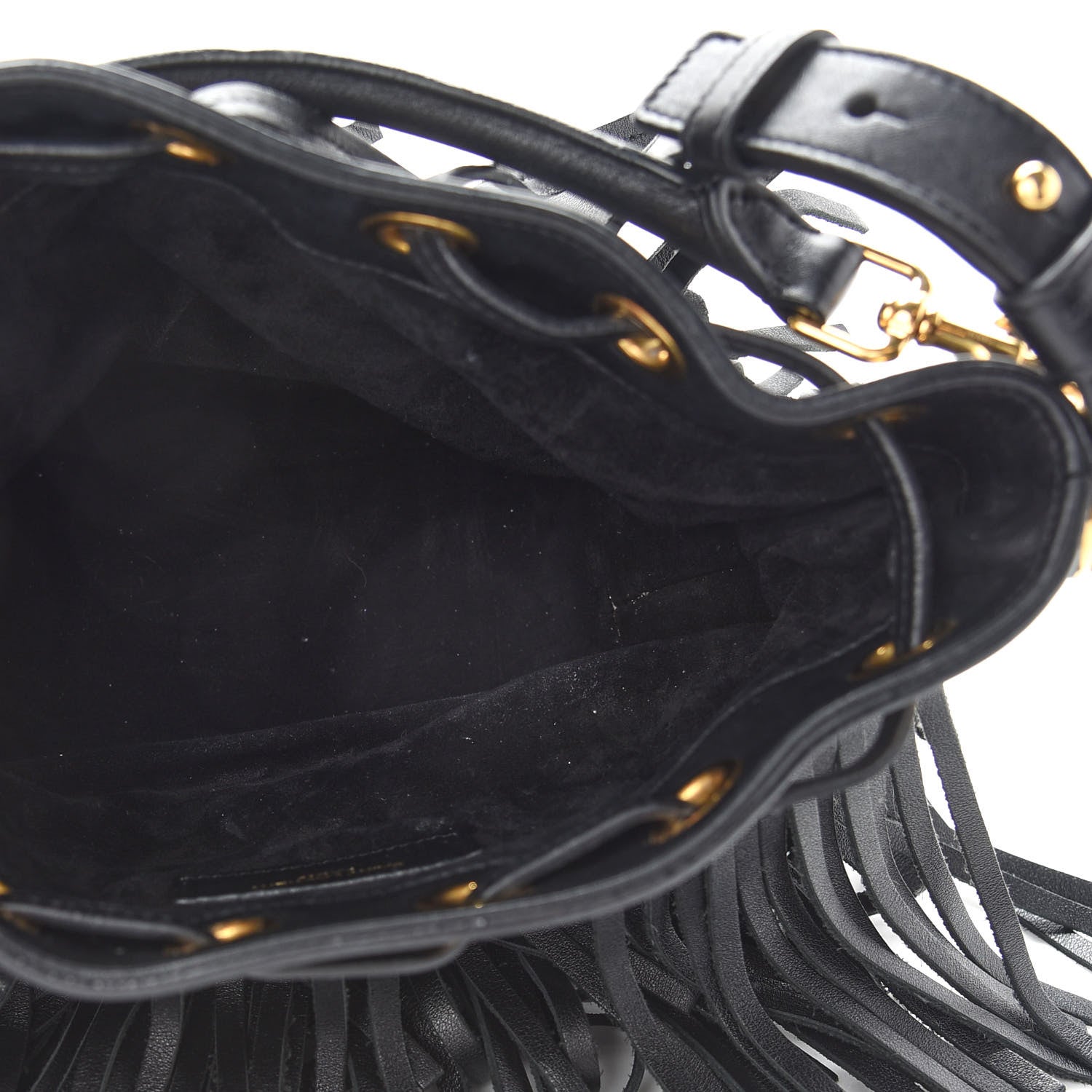 Saint Laurent Calfskin Small Emmanuelle Fringe Hobo Bag Black 5 of 11