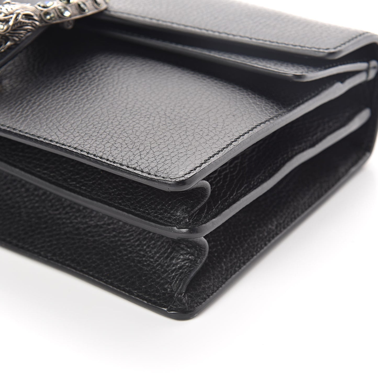 Pebbled Calfskin Small Dionysus Shoulder Bag Black