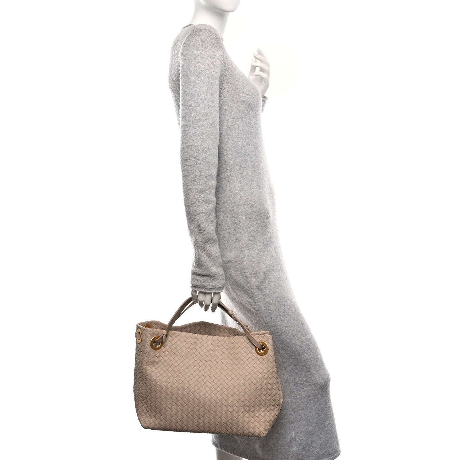 Bottega Veneta Nappa Intrecciato Medium Garda Bag Beige 2 of 11