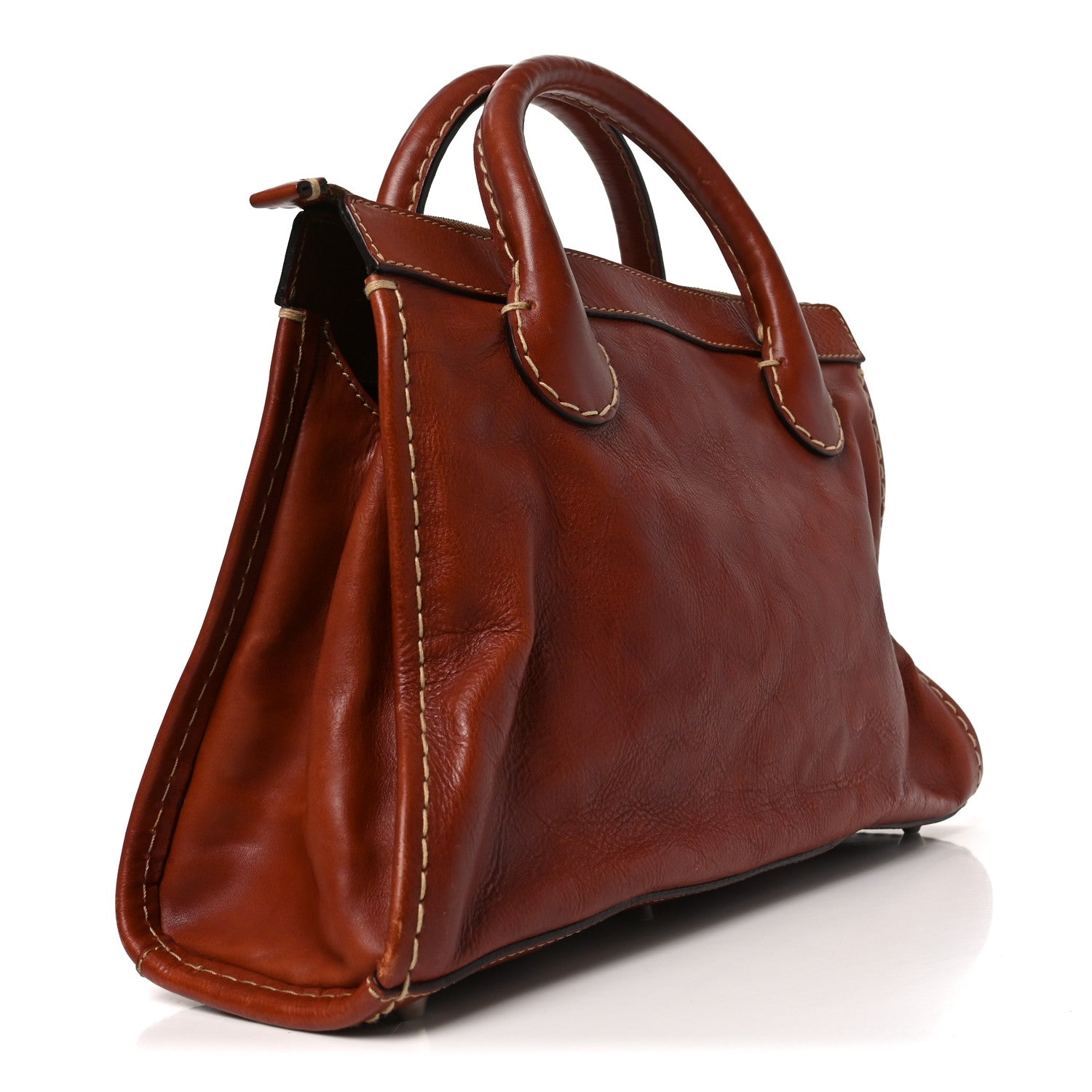 Chloe Calfskin Edith Satchel Ecureil Brown 3 of 10