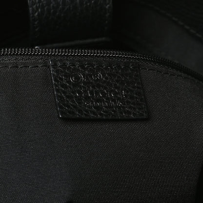 Gucci Pebbled Calfskin Bamboo Tassel Tote Black 5 of 12