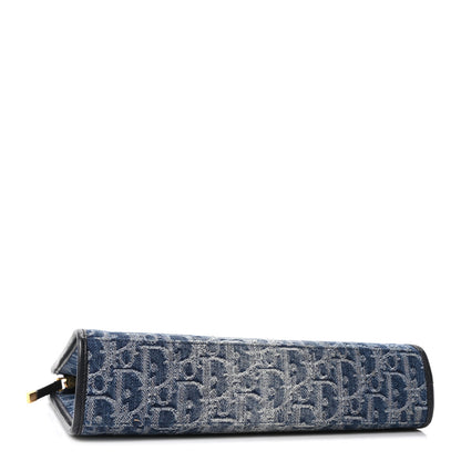 Christian Dior Denim Jacquard Oblique 30 Montaigne Dea Pouch  Blue 4 of 10