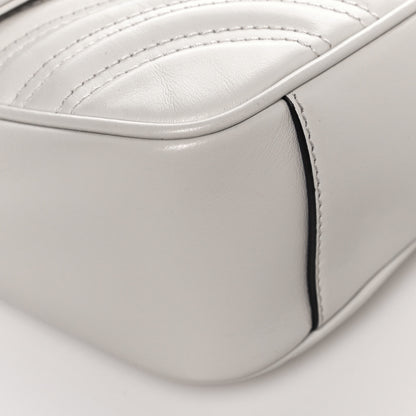Gucci Calfskin Matelasse Small GG Marmont Shoulder Bag White 10 of 13