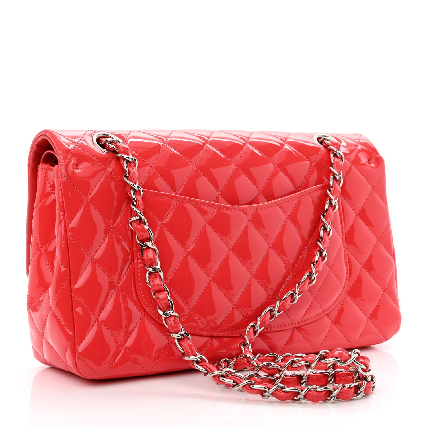 Chanel Patent Quilted Medium Double Flap Pink 3 of 14