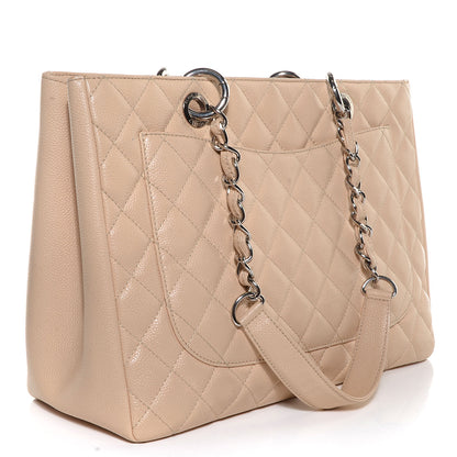Chanel Caviar Quilted Grand Shopping Tote GST Beige Clair 3 of 7