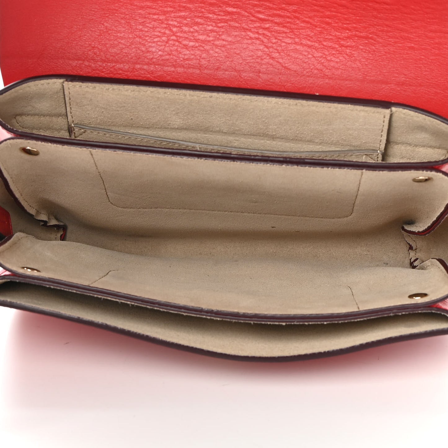 Suede Calfskin Small Faye Shoulder Bag Red