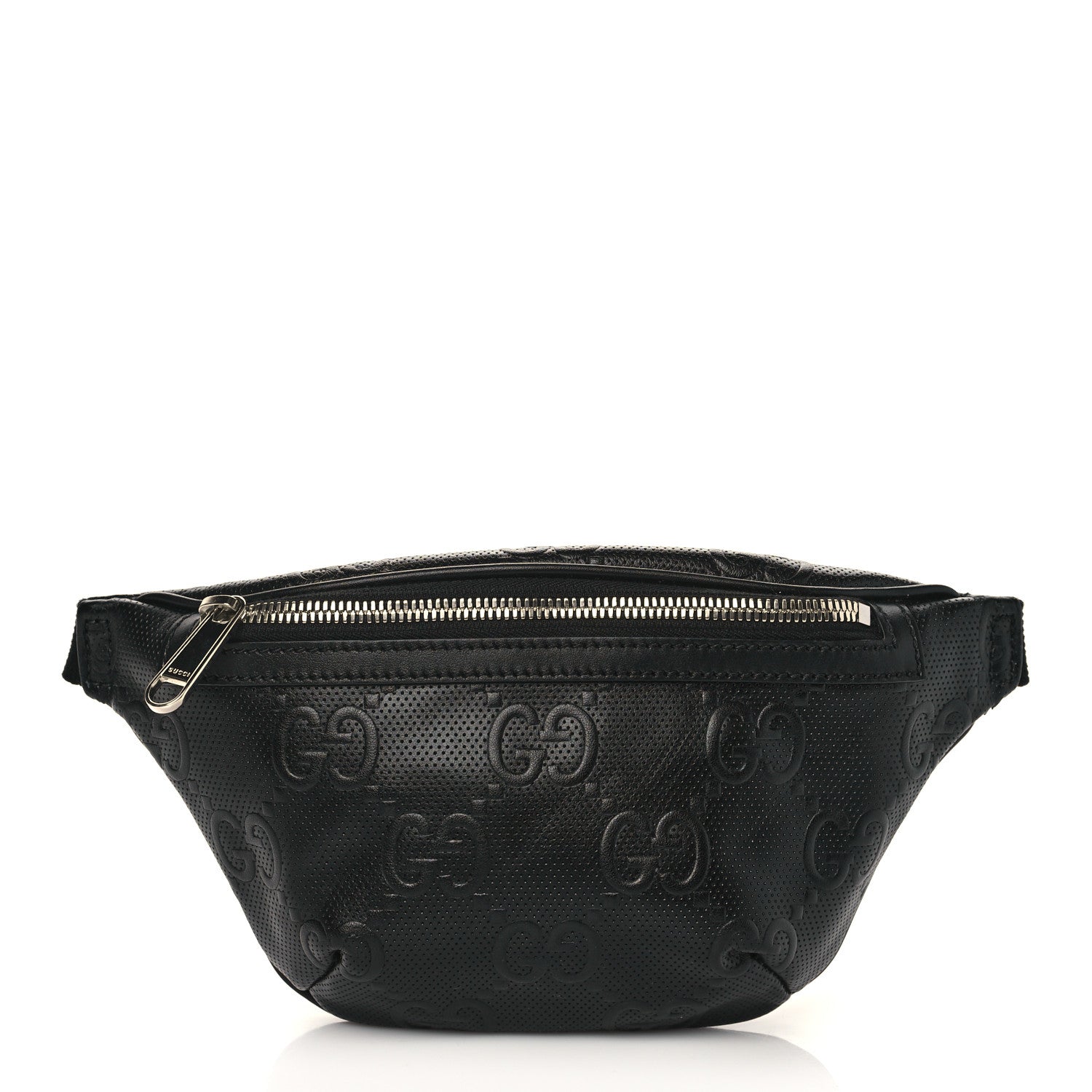 Gucci Calfskin GG Tennis Embossed Belt Bag Black 1 of 7