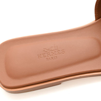 Hermes Box Calfskin Oran Sandals 37 Gold 7 of 11