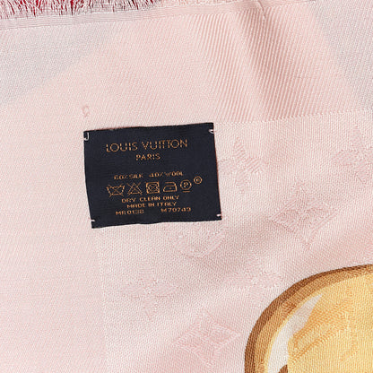 Louis Vuitton Silk Wool Monogram Summer Trunks Shawl 5 of 5