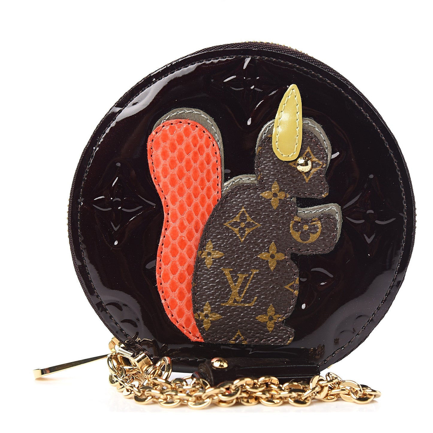 Vernis Animania Ecureuil Squirrel Round Coin Purse Amarante