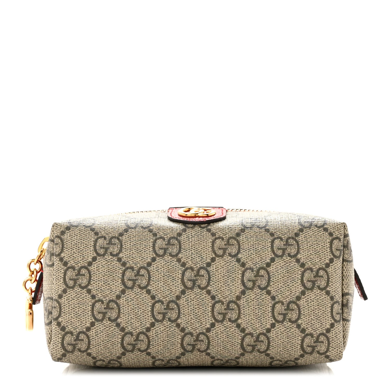 Gucci Soft GG Supreme Monogram Calfskin Small Ophidia Cosmetic Case Beige Ebony Hibiscus Red 1 of 8