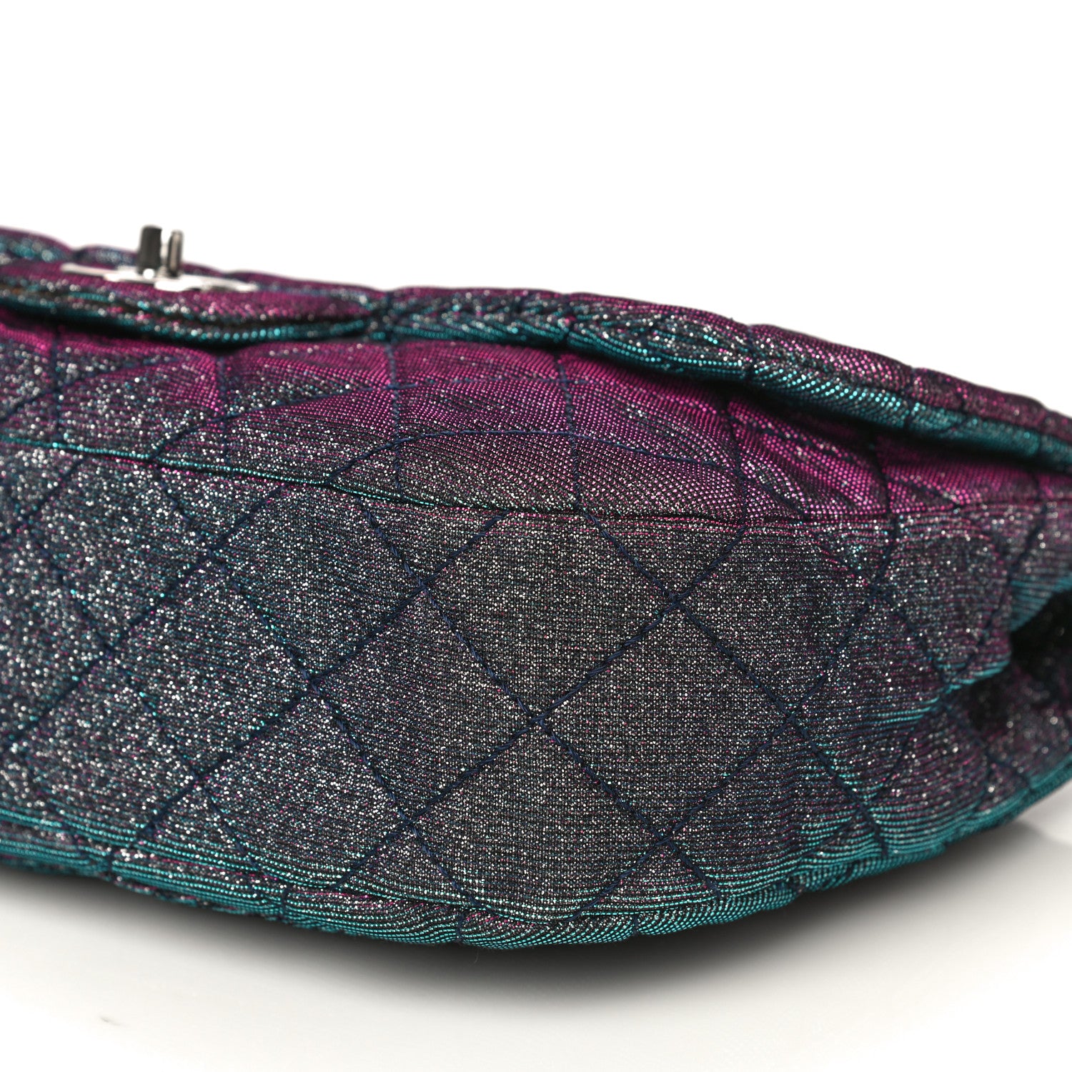 Chanel Iridescent Glitter Fabric Jumbo Single Flap Multicolor 10 of 16