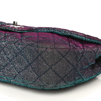 Chanel Iridescent Glitter Fabric Jumbo Single Flap Multicolor 10 of 16