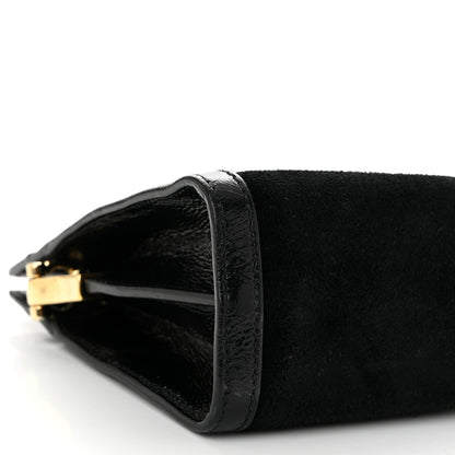 Gucci Suede Patent GG Web Small Ophidia Chain Shoulder Bag Black 9 of 10
