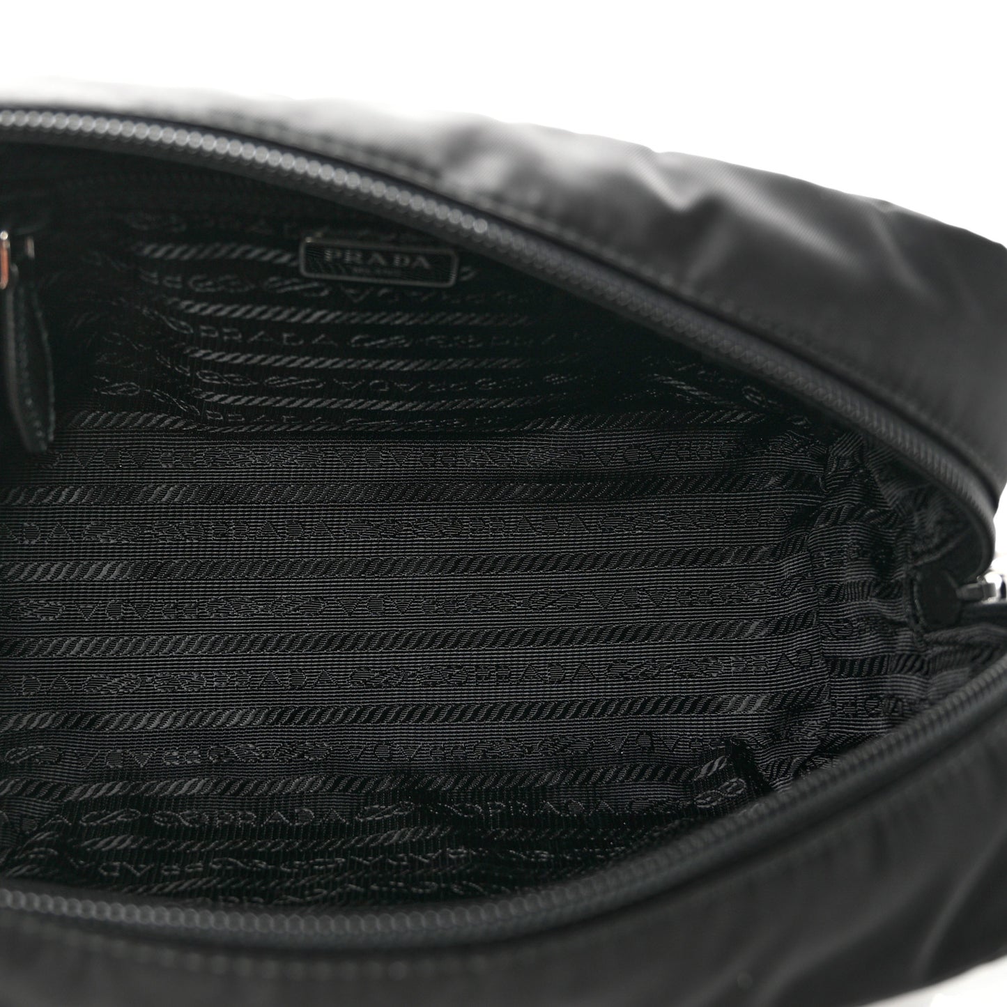 Re-Nylon Saffiano Pouch Wristlet Black
