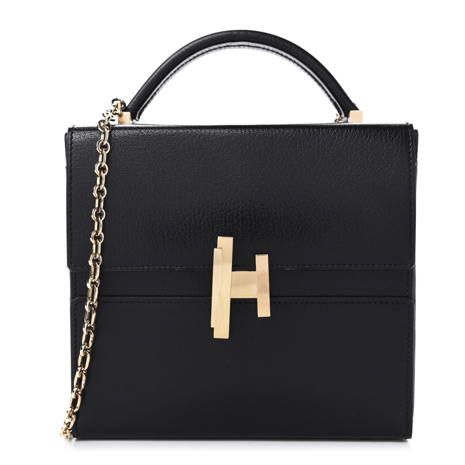 Hermes Chevre Chamkila Cinhetic Boxy Top Handle Bag Black 1 of 10