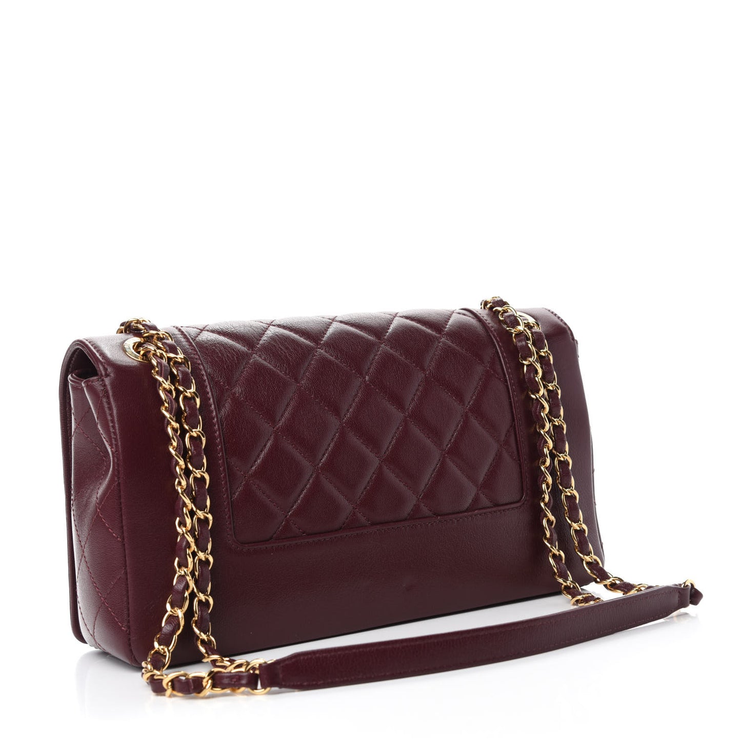 Sheepskin Quilted Vintage Mademoiselle Flap Dark Red