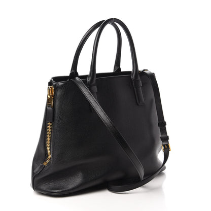 Tom Ford Pebbled Calfskin Medium Jennifer Zip Tote Black 3 of 10