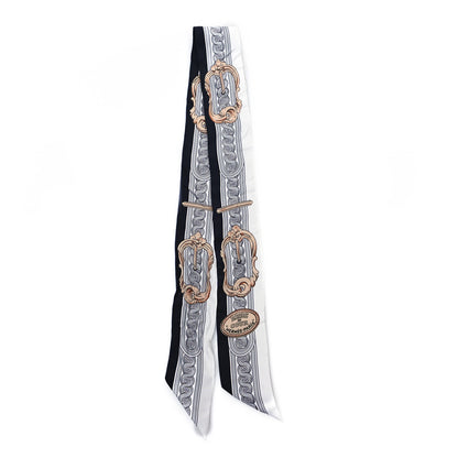 Hermes Silk Bride De Cour Twilly Black White Or Rose 2 of 3