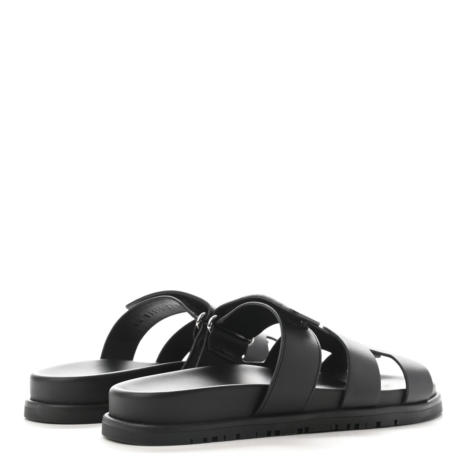 Hermes Calfskin Womens Chypre Sandals 37 Black 4 of 11