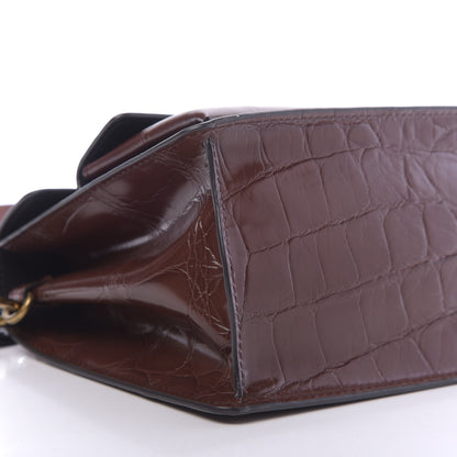 Marc Jacobs Calfskin Crocodile Embossed Uptown Shoulder Bag Brown 6 of 9